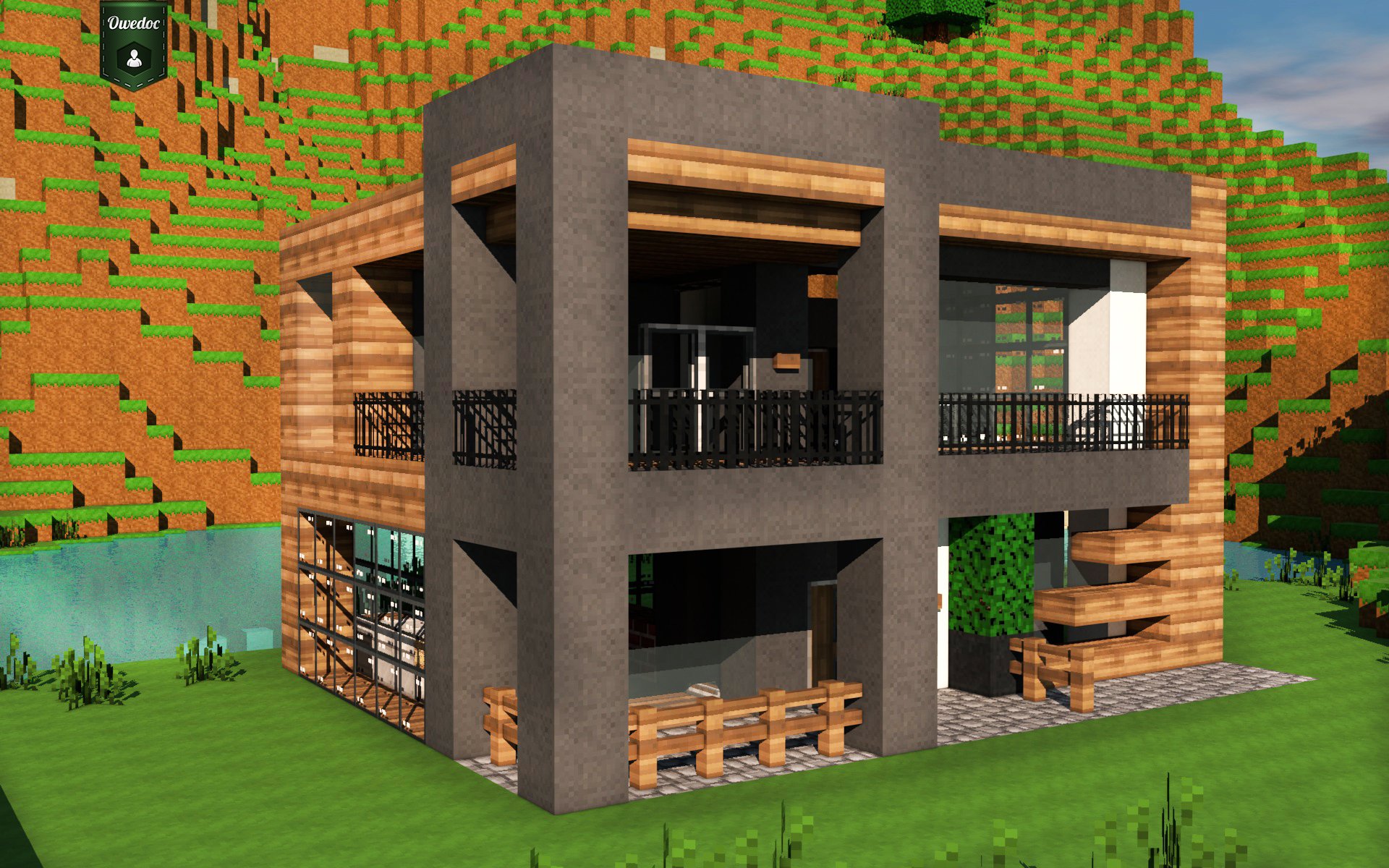Belle Maison Minecraft Moderne L impression 3D Belle Maison Minecraft Moderne L impression 3D