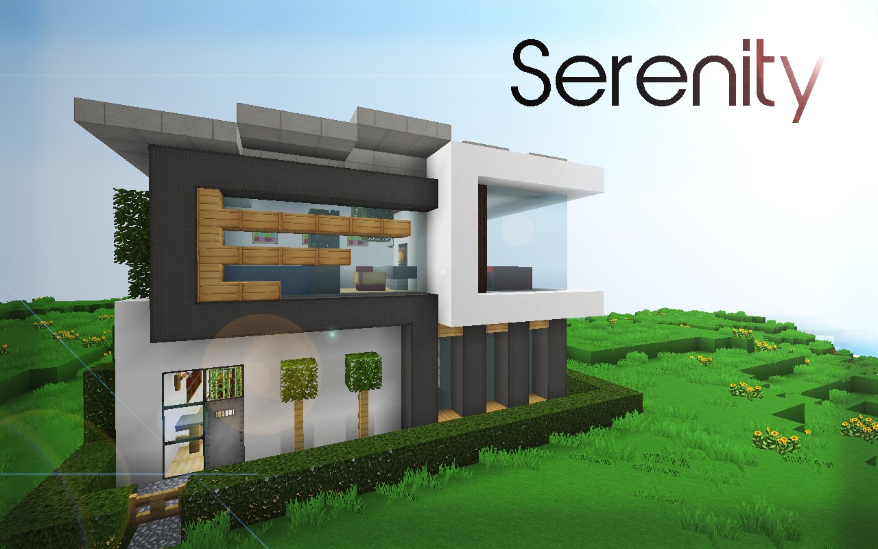 What is the title of this picture ? Villa moderne minecraft - L'impression 3D